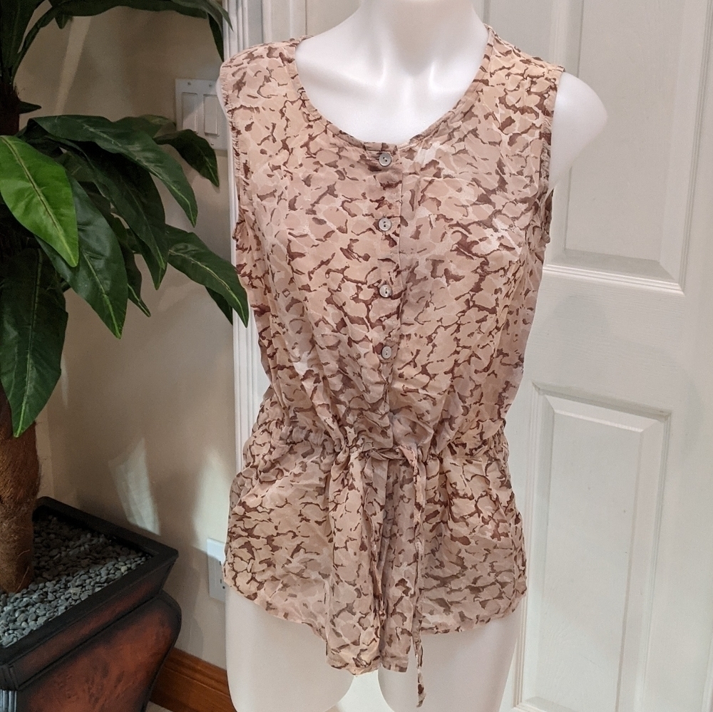 Olsen Collection Women's Sleeveless Camo Top Sz S